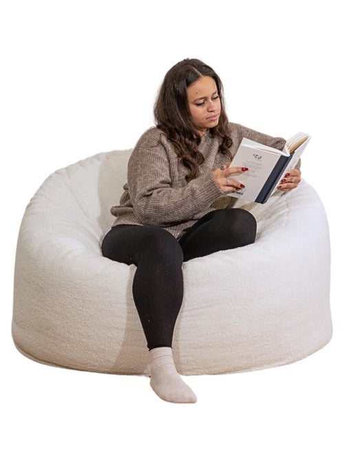 Pouf bouclette blanc - Bananair - Kiabi