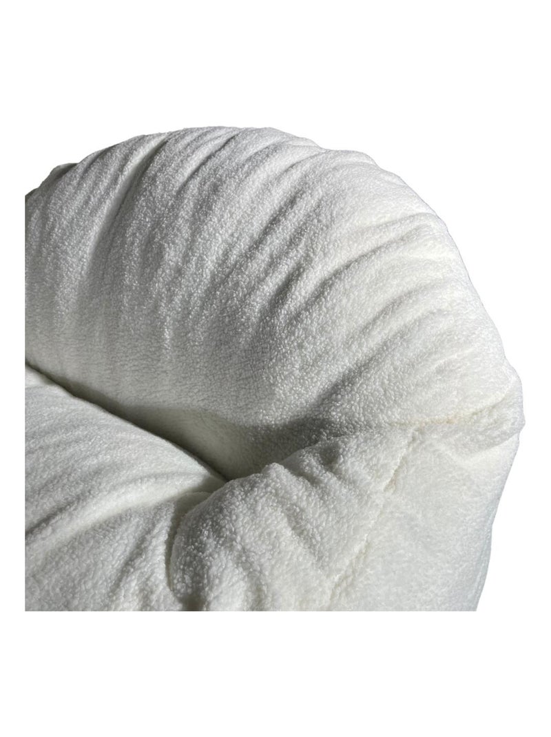 Pouf bouclette blanc - Bananair Blanc cassé - Kiabi