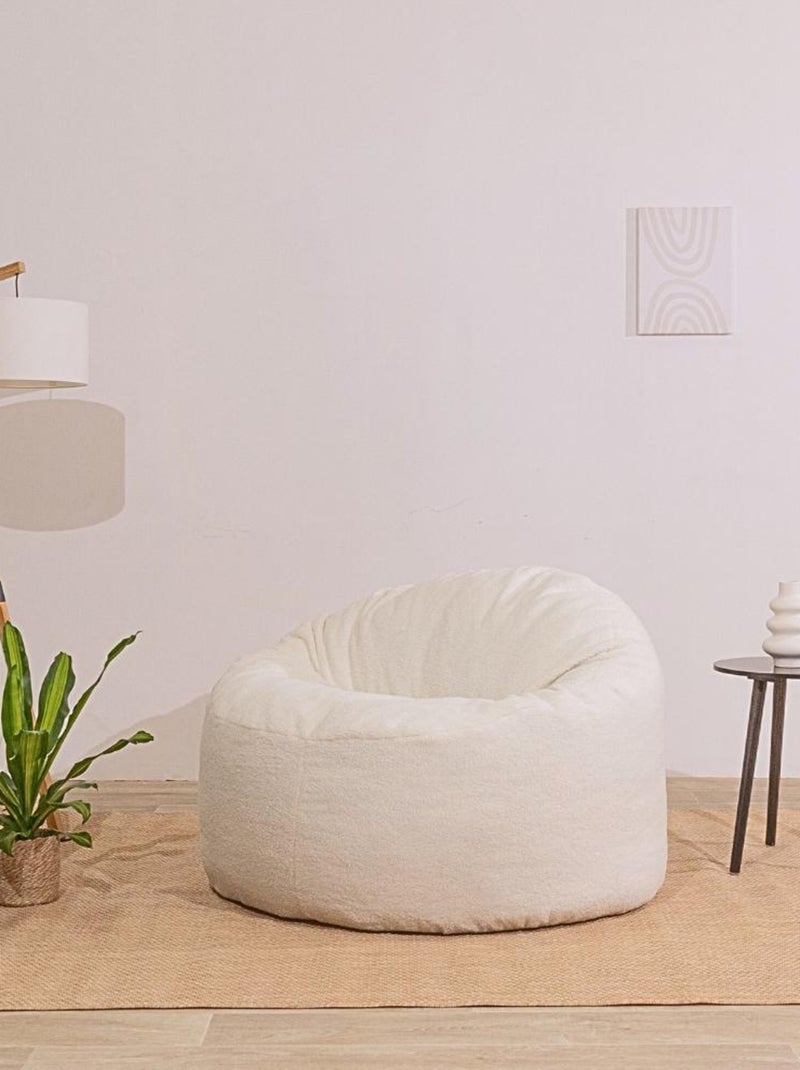 Pouf bouclette blanc - Bananair Blanc cassé - Kiabi
