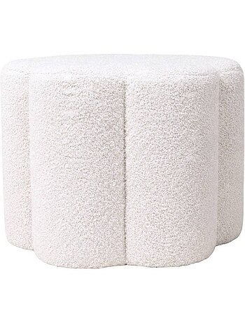 Pouf bouclette fleur blanc 37xh30cm
