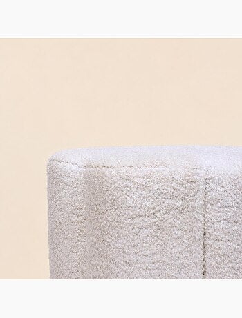 Pouf bouclette fleur blanc 37xh30cm