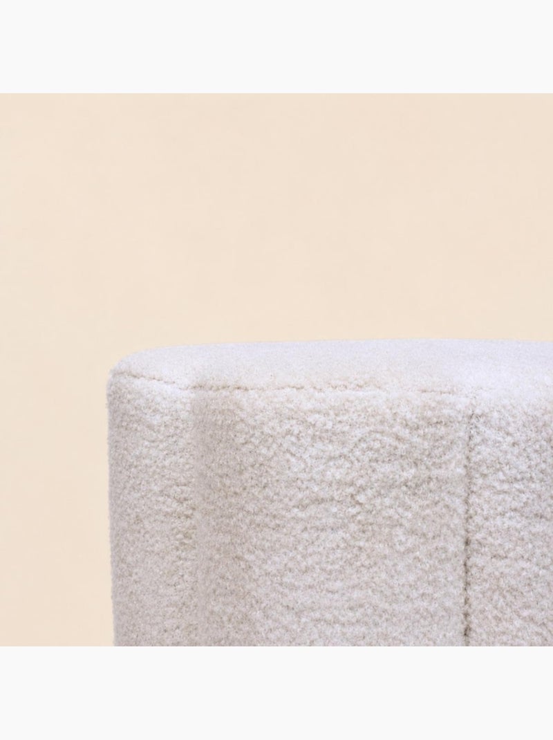 Pouf bouclette fleur blanc 37xh30cm Blanc - Kiabi