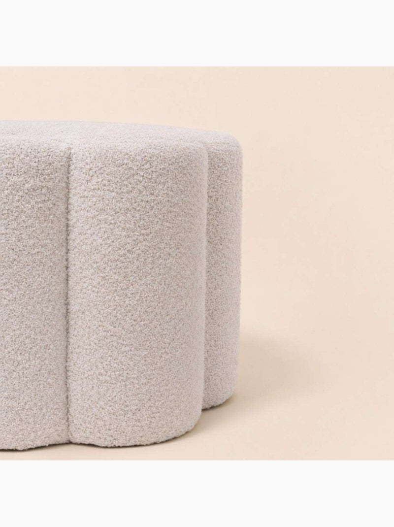 Pouf bouclette fleur blanc 37xh30cm Blanc - Kiabi