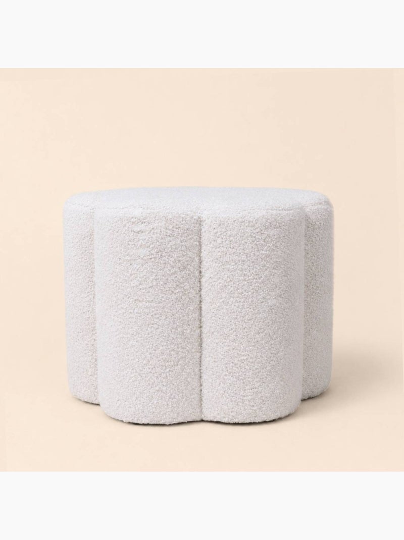 Pouf bouclette fleur blanc 37xh30cm Blanc - Kiabi
