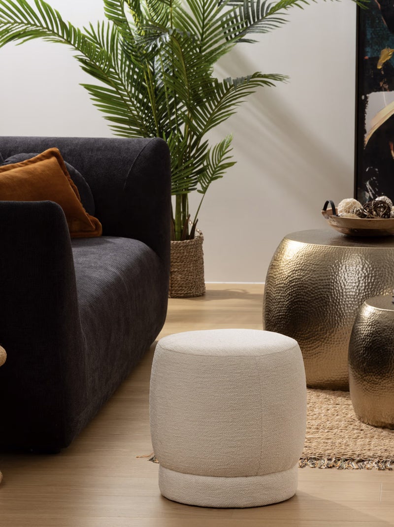 Pouf bouclette moderne Blanc - Kiabi