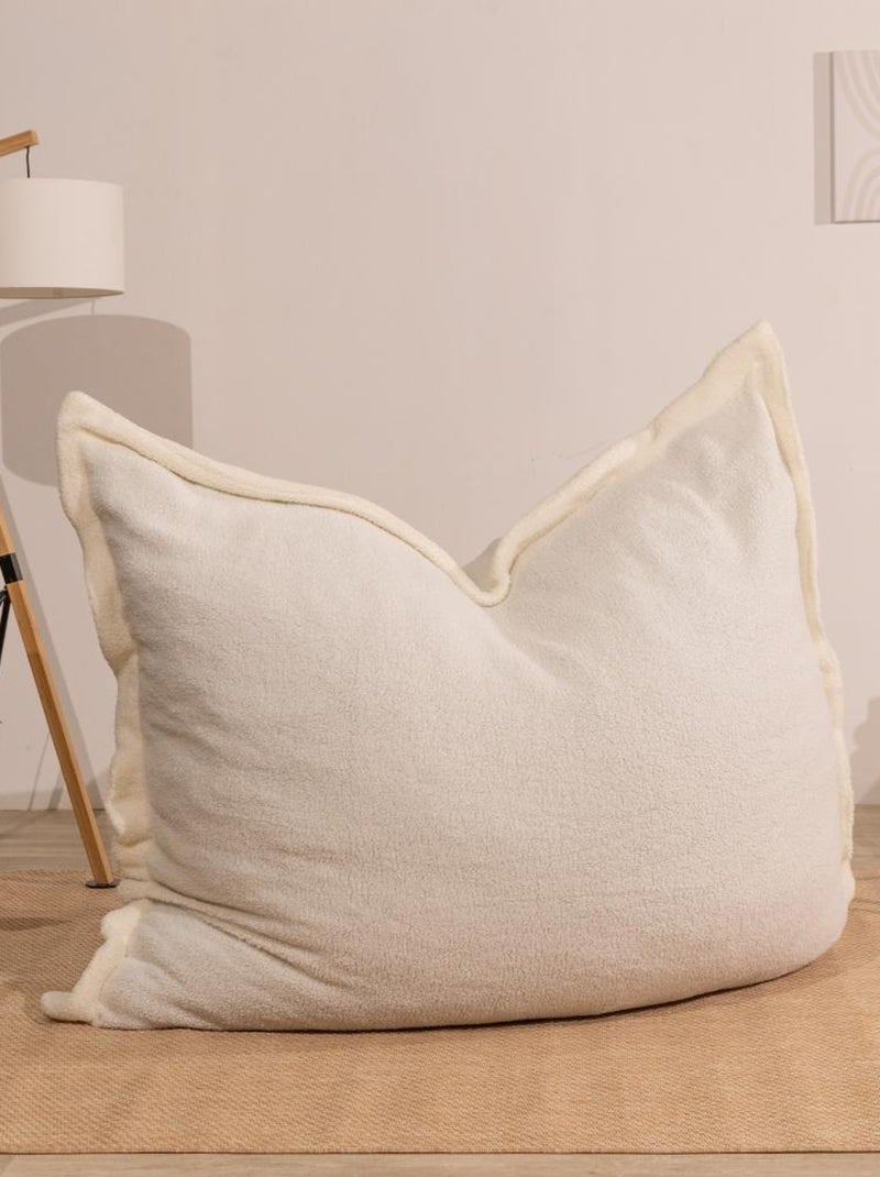 Pouf Bouclette, Sherpa - Doux et Déhoussable - Bananair Blanc cassé - Kiabi