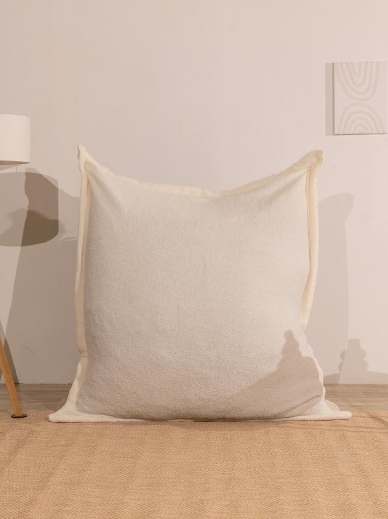 Pouf Bouclette, Sherpa - Doux et Déhoussable - Bananair Blanc cassé - Kiabi