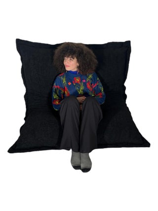 Pouf Bouclette, Sherpa - Doux et Déhoussable - Bananair
