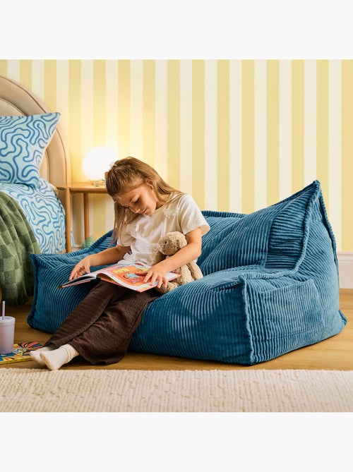 Pouf canapé enfant 2 places en velours côtelé - icon - Kiabi