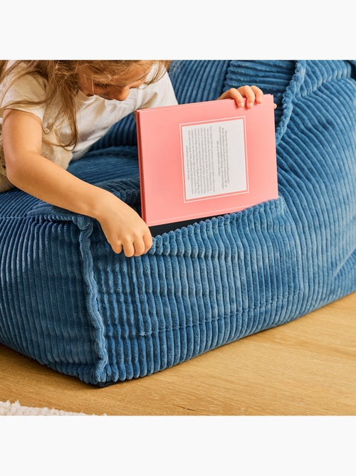 Pouf canapé enfant 2 places en velours côtelé - icon - Kiabi
