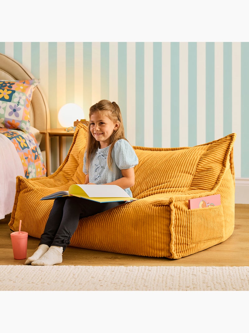Pouf canapé enfant 2 places en velours côtelé - icon Ocre - Kiabi