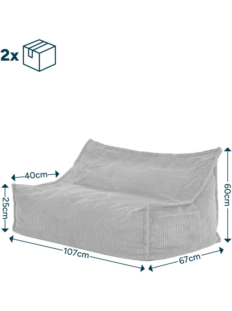 Pouf canapé enfant 2 places en velours côtelé - icon Ocre - Kiabi