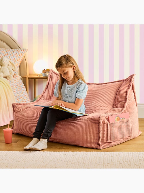 Pouf canapé enfant 2 places en velours côtelé - icon - Kiabi
