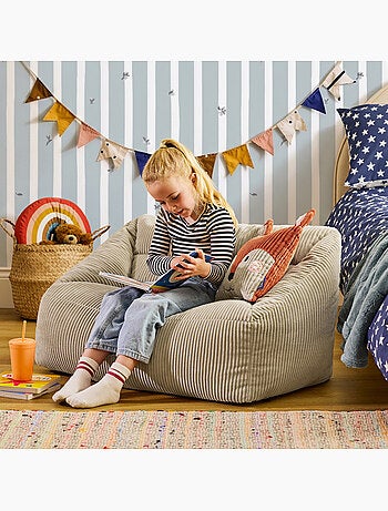 Pouf canapé enfant avec coussin animal assorti en velours côtelé - icon