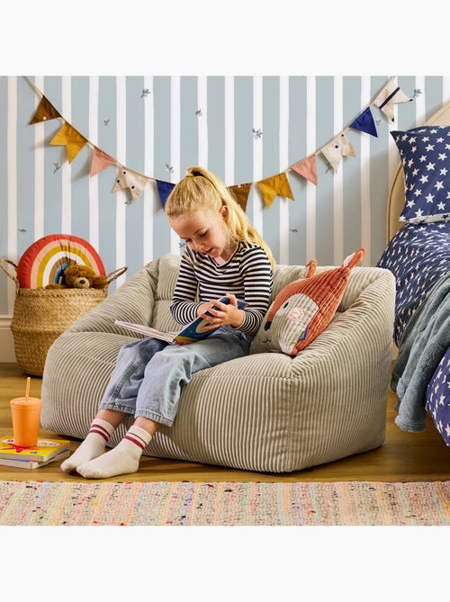 Pouf canapé enfant avec coussin animal assorti en velours côtelé - icon - Kiabi