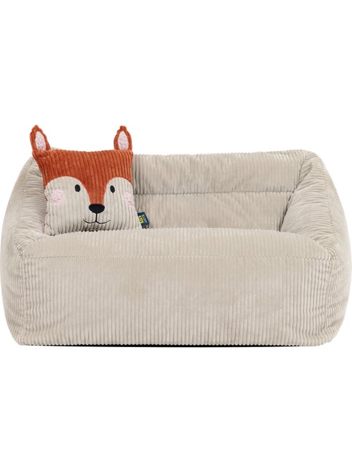 Pouf canapé enfant avec coussin animal assorti en velours côtelé - icon - Kiabi
