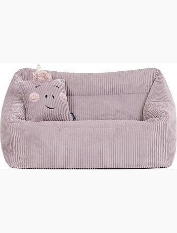 Pouf canapé enfant avec coussin animal assorti en velours côtelé - icon