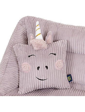 Pouf canapé enfant avec coussin animal assorti en velours côtelé - icon