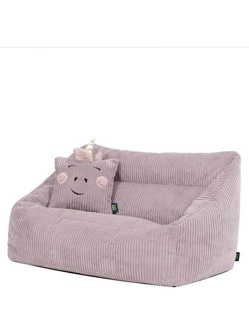 Pouf canapé enfant avec coussin animal assorti en velours côtelé - icon - Kiabi