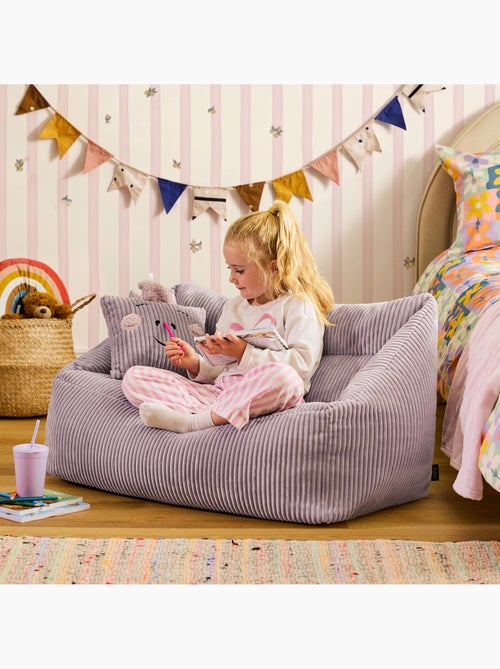 Pouf canapé enfant avec coussin animal assorti en velours côtelé - icon - Kiabi