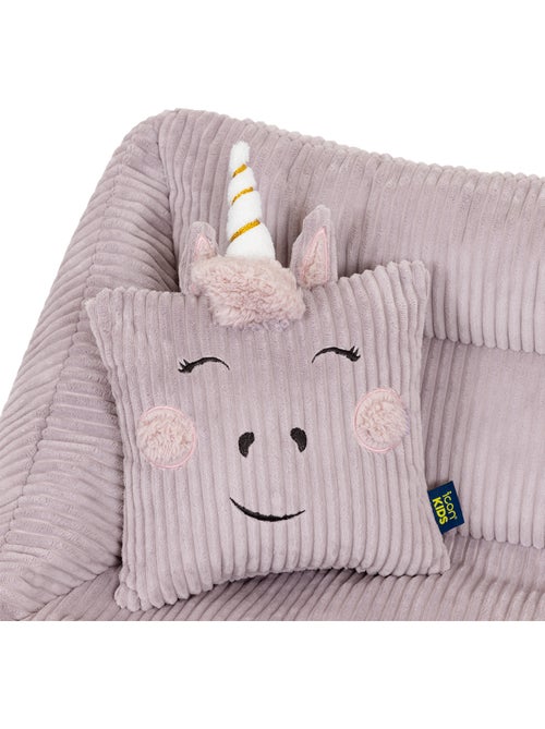 Pouf canapé enfant avec coussin animal assorti en velours côtelé - icon - Kiabi