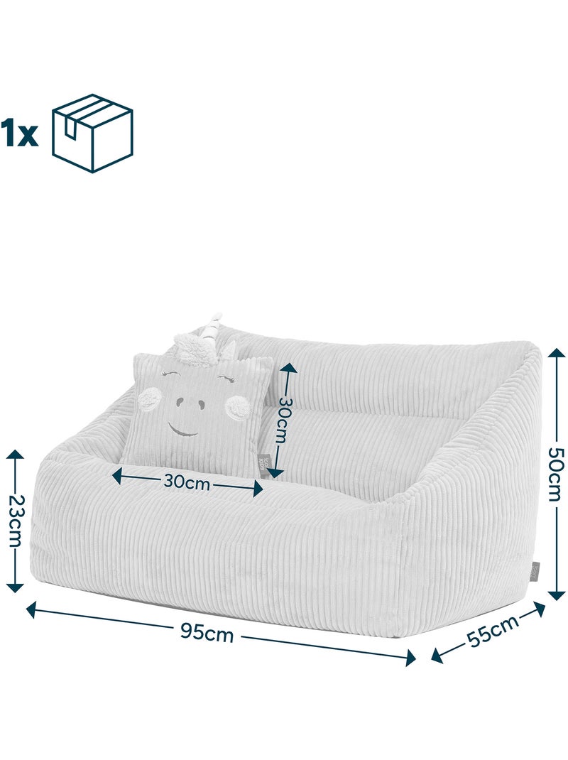 Pouf canapé enfant avec coussin animal assorti en velours côtelé - icon Mauve lilas - Kiabi