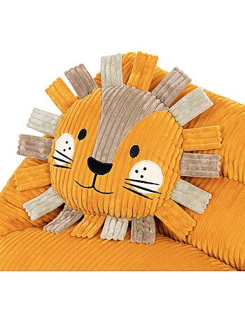 Pouf canapé enfant avec coussin animal assorti en velours côtelé - icon
