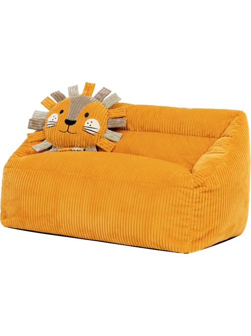 Pouf canapé enfant avec coussin animal assorti en velours côtelé - icon - Kiabi