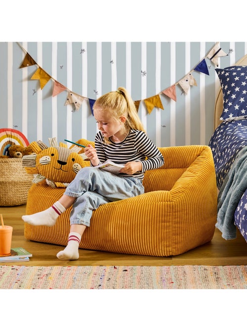 Pouf canapé enfant avec coussin animal assorti en velours côtelé - icon - Kiabi