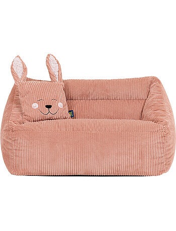 Pouf canapé enfant avec coussin animal assorti en velours côtelé - icon