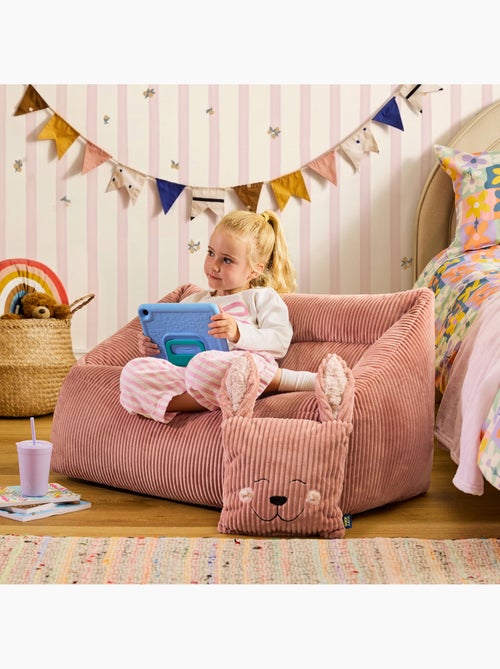 Pouf canapé enfant avec coussin animal assorti en velours côtelé - icon - Kiabi