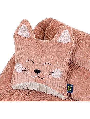 Pouf canapé enfant avec coussin animal assorti en velours côtelé - icon