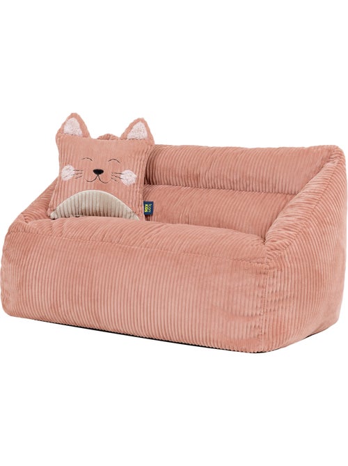 Pouf canapé enfant avec coussin animal assorti en velours côtelé - icon - Kiabi