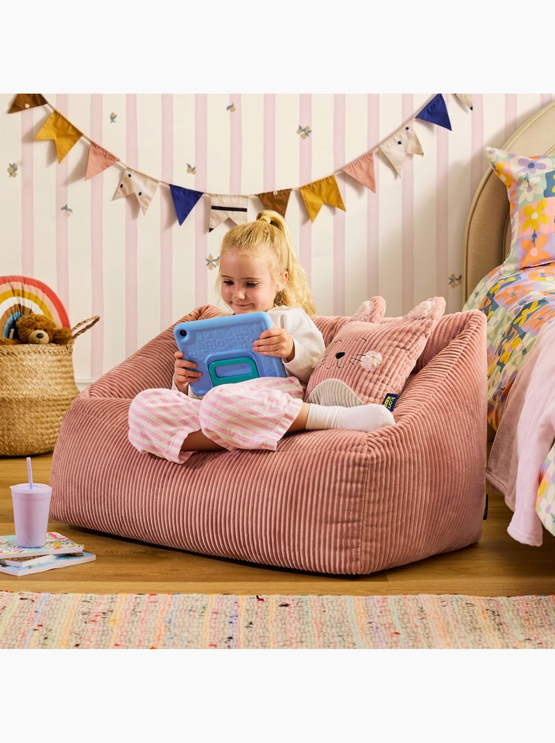 Pouf canapé enfant avec coussin animal assorti en velours côtelé - icon Rose - Kiabi