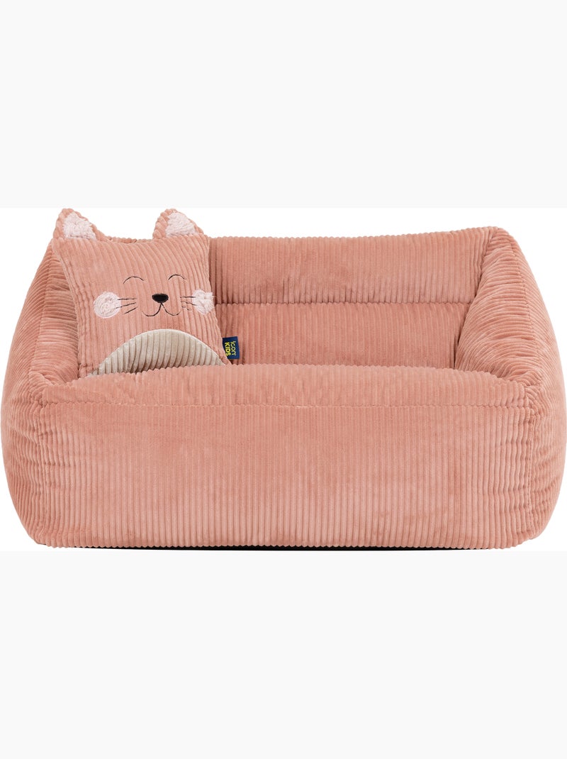 Pouf canapé enfant avec coussin animal assorti en velours côtelé - icon Rose - Kiabi