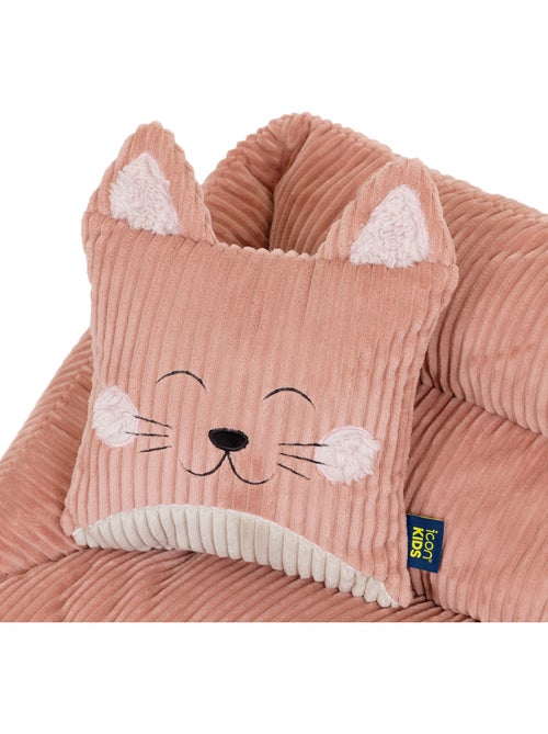 Pouf canapé enfant avec coussin animal assorti en velours côtelé - icon - Kiabi