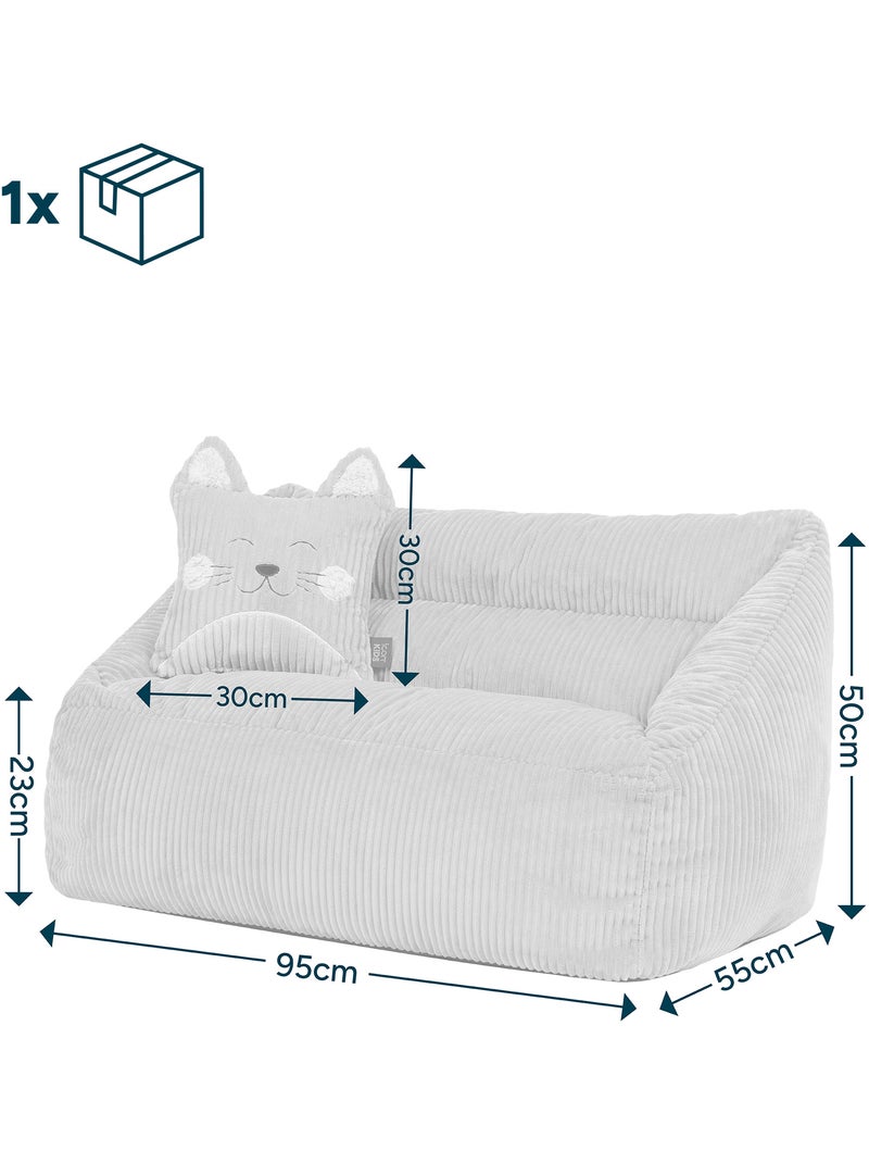 Pouf canapé enfant avec coussin animal assorti en velours côtelé - icon Rose - Kiabi