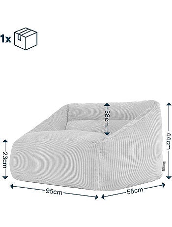 Pouf canapé enfant en velours côtelé - icon