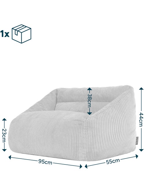 Pouf canapé enfant en velours côtelé - icon - Kiabi
