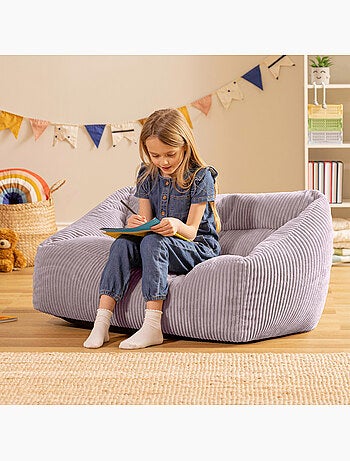 Pouf canapé enfant en velours côtelé - icon