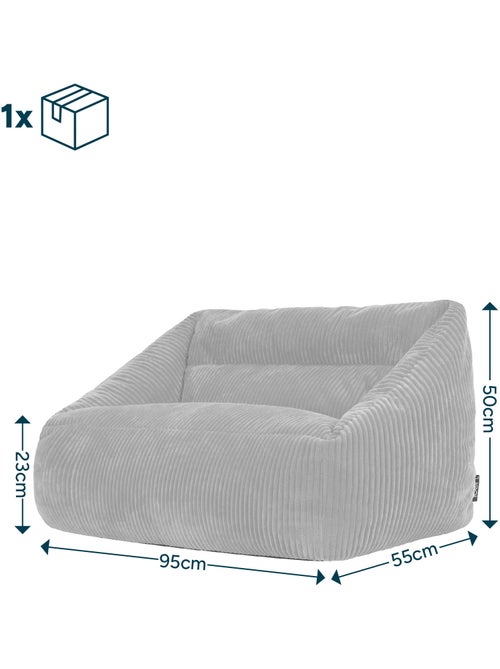 Pouf canapé enfant en velours côtelé - icon - Kiabi