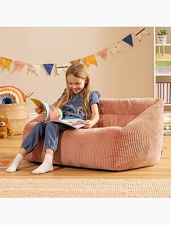 Pouf canapé enfant en velours côtelé - icon
