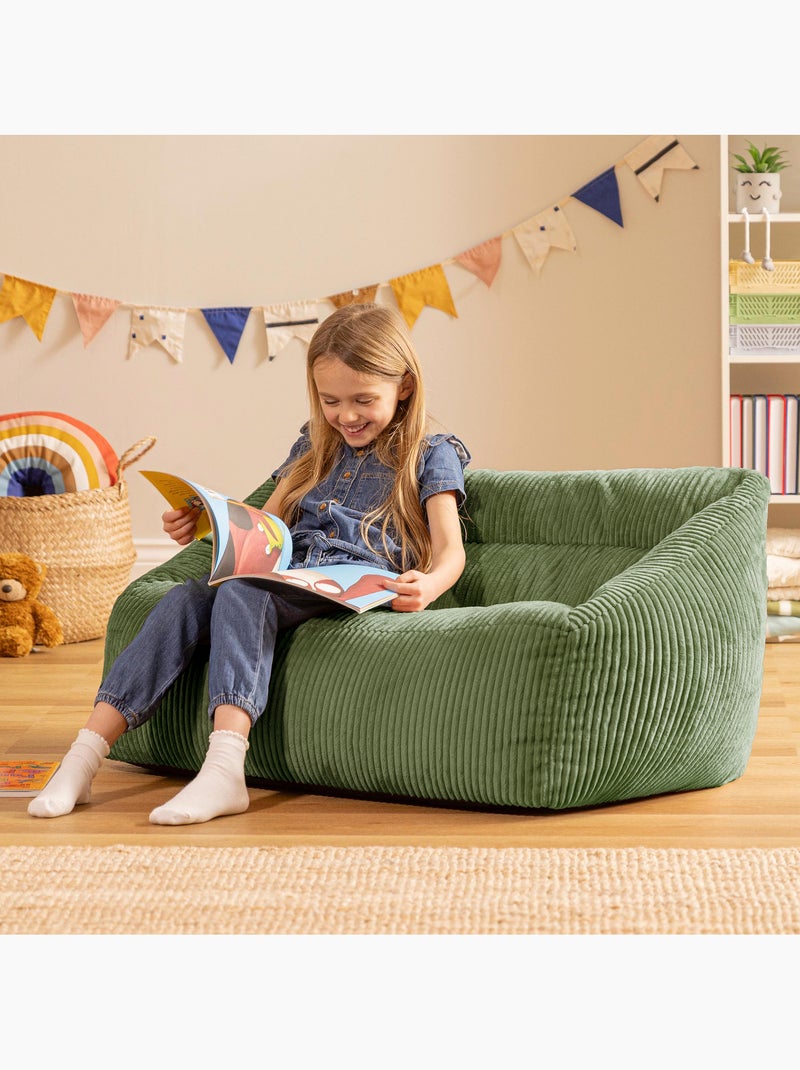 Pouf canapé enfant en velours côtelé - icon Vert Sauge - Kiabi