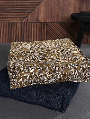 Pouf carré coton à franges INDIES