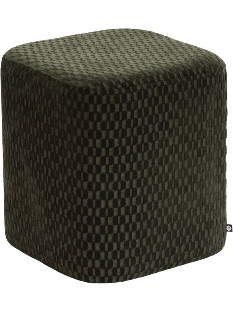 Pouf carré en peuplier SELIA Vert cèdre - Kiabi