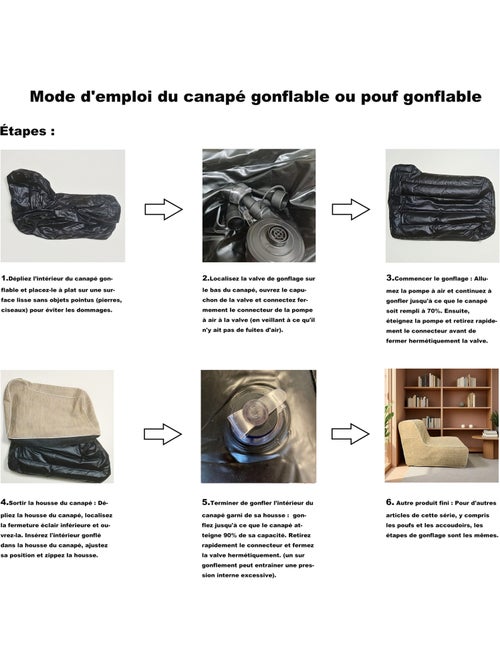 Pouf carré gonflable pour extérieur FORMENTERA - Kiabi