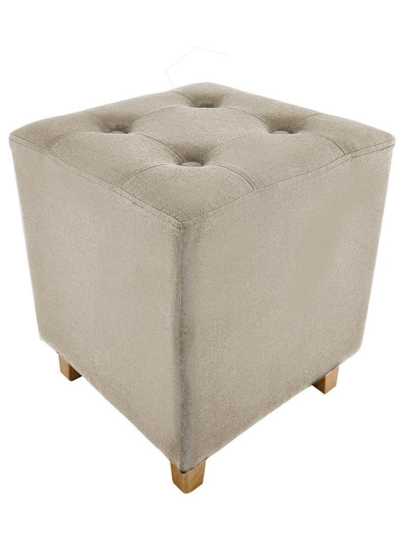 Pouf carré Hippolyte Beige - Kiabi