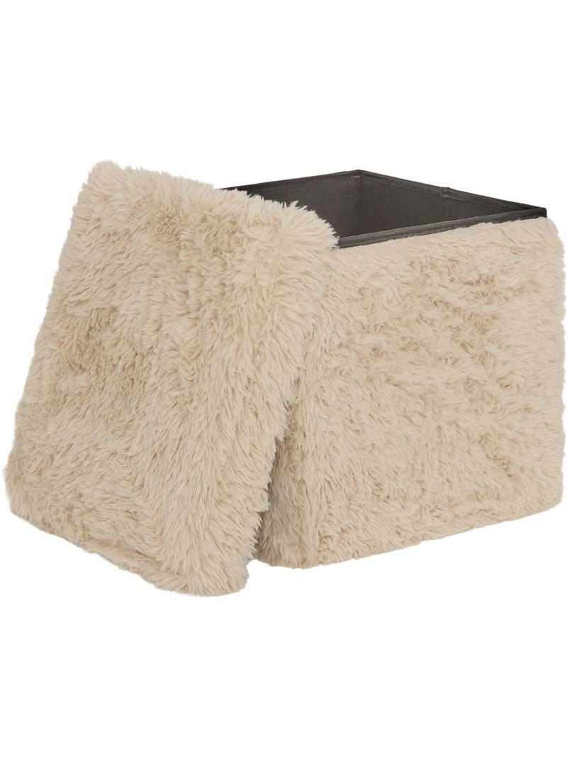 Pouf carré pliable avec rangement DUVIA Beige - Kiabi