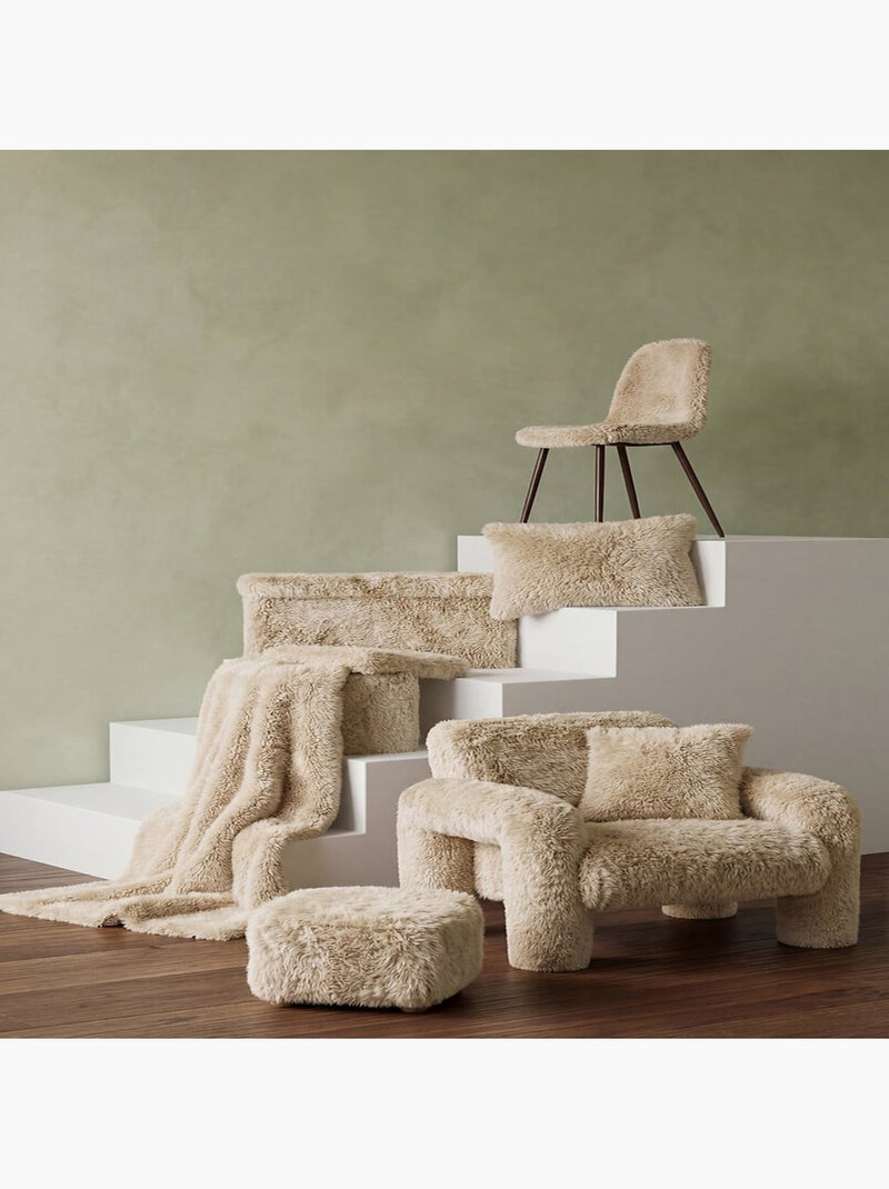 Pouf carré pliable avec rangement DUVIA Beige - Kiabi