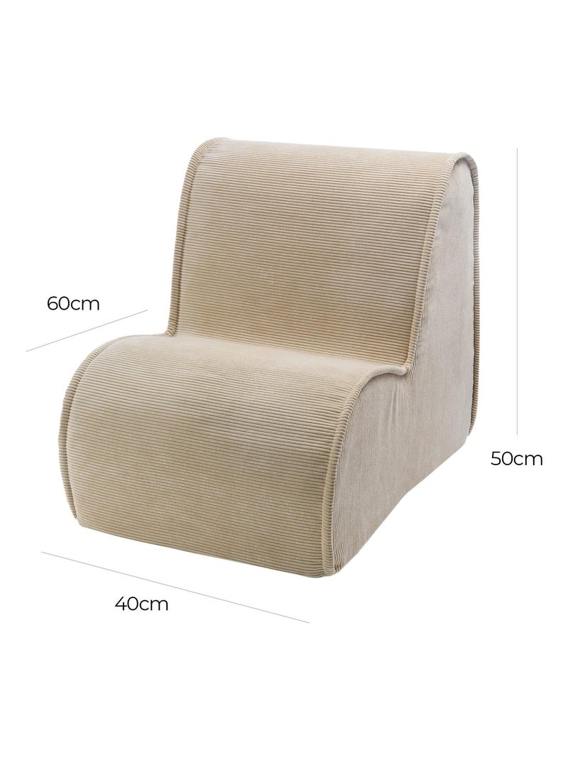 Pouf Chambre Enfant - Fauteuil Poire Confortable Beige - Kiabi